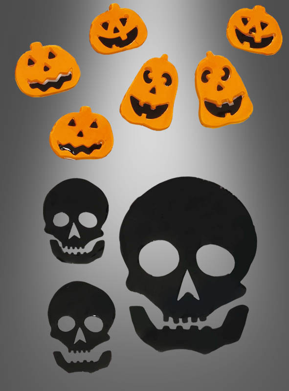 Artikelbild 1 des Artikels “Halloween Fenster Deko aus Gel Kürbis oder Totenkopf “