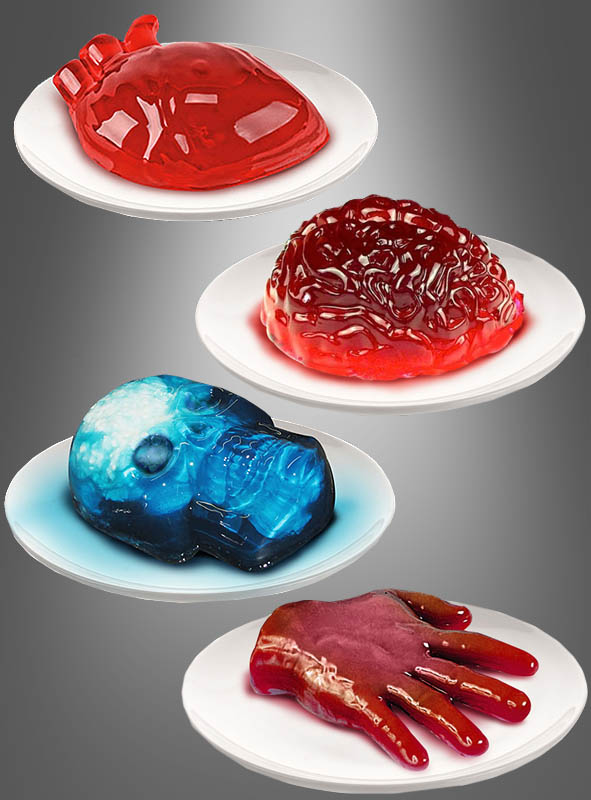 Artikelbild 1 des Artikels “Halloween Puddingformen Herz Gehirn Totenkopf Hand “