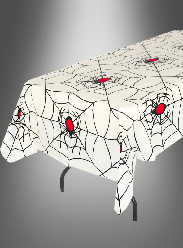 Artikelbild 1 des Artikels “Tischdecke 135x270cm weiß mit Spinnennetz “