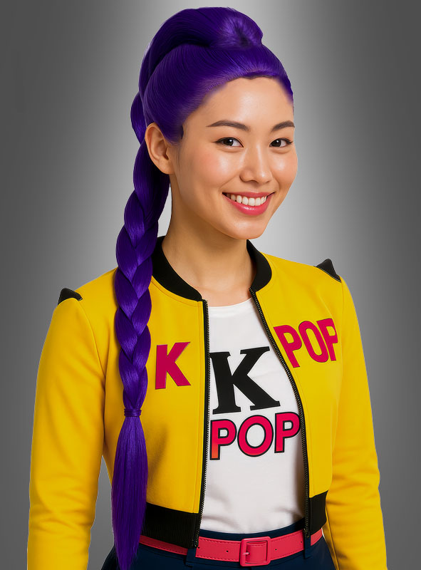 Artikelbild 1 des Artikels “Lila K-Pop Perücke mit geflochtetem Zopf “