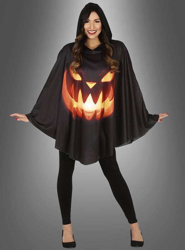 Product image 1 of the product “Pumpkin Ghost Poncho with Hood ”