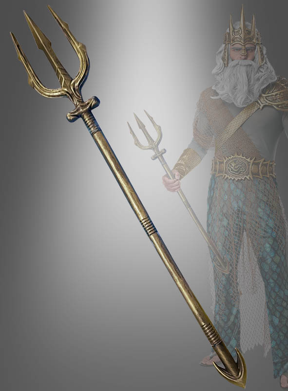 Artikelbild 1 des Artikels “Dreizack gold Stab 95cm Wassermann “