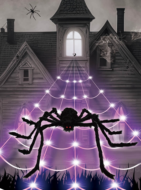 Artikelbild 1 des Artikels “LED Spinnennetz 5 Meter mit Spinne “