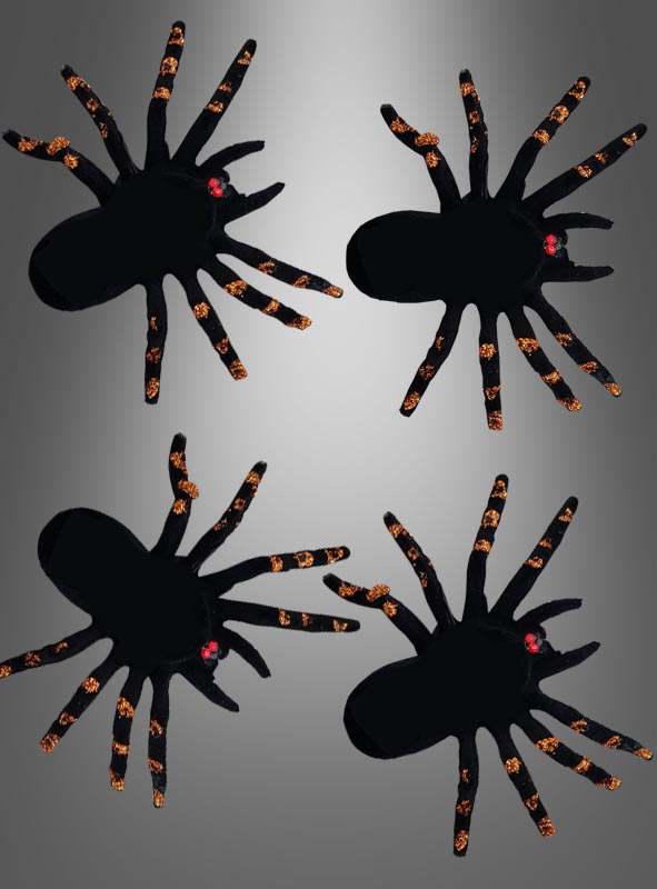 Artikelbild 1 des Artikels “4 beflockte Spinnen 12x8cm Dekoration “