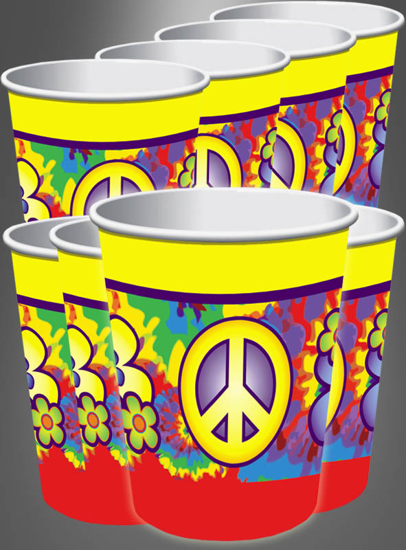 Artikelbild 1 des Artikels “70er Hippie Pappbecher 8 Stück “