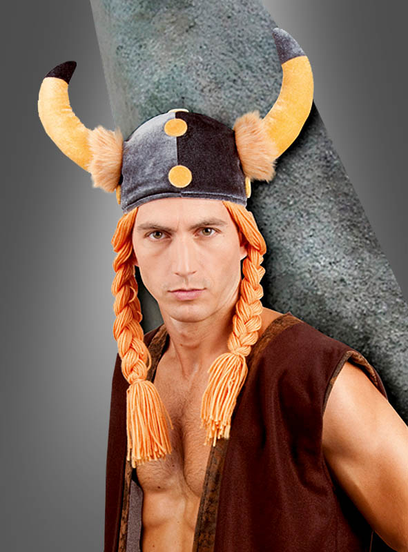 Product image 1 of the product “Viking Hat with Horns and Braids ”