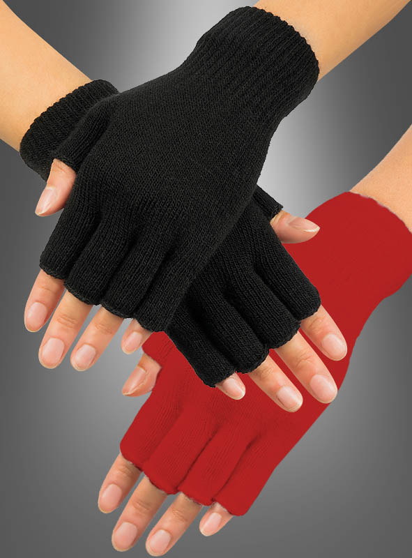 Artikelbild 1 des Artikels “Fingerlose Strick Handschuhe schwarz oder rot “