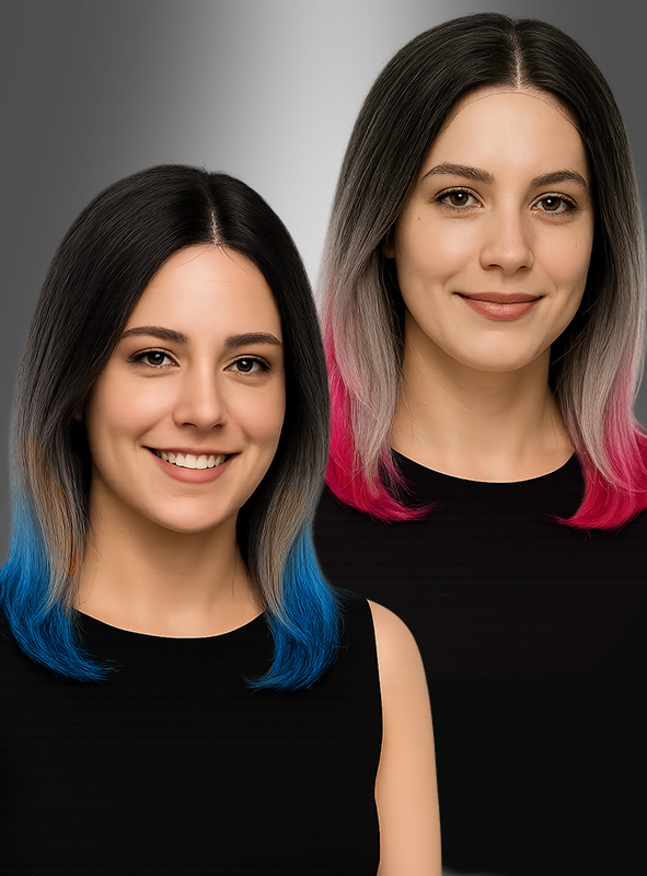 Artikelbild 1 des Artikels “Zweifarbige Perücke mit Farbverlauf Paula “