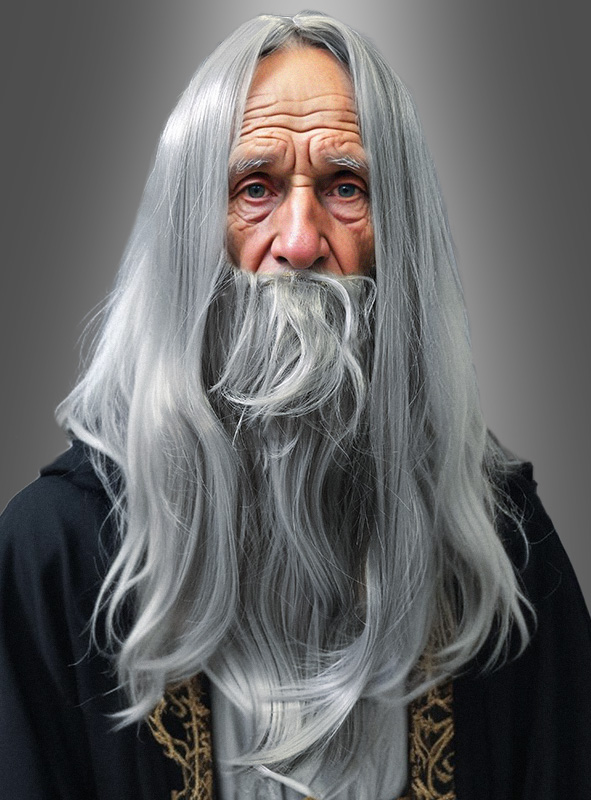 Product image 1 of the product “Wig and Beard Set Merlin Wizard ”