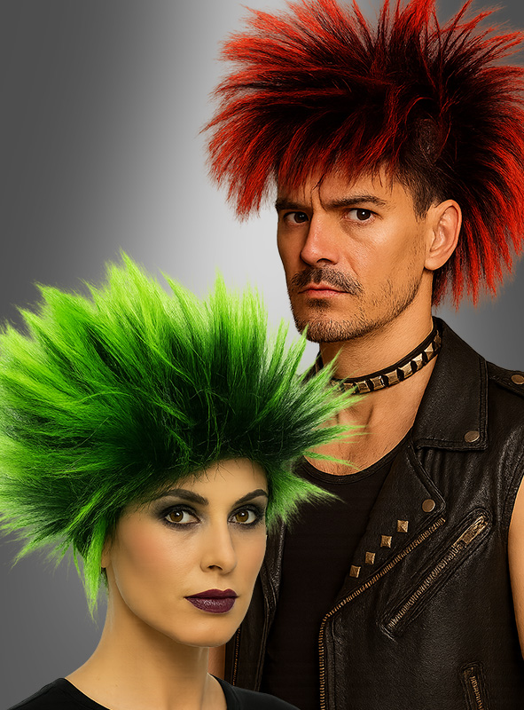 Artikelbild 1 des Artikels “80er Punk Perücke rot oder grün “