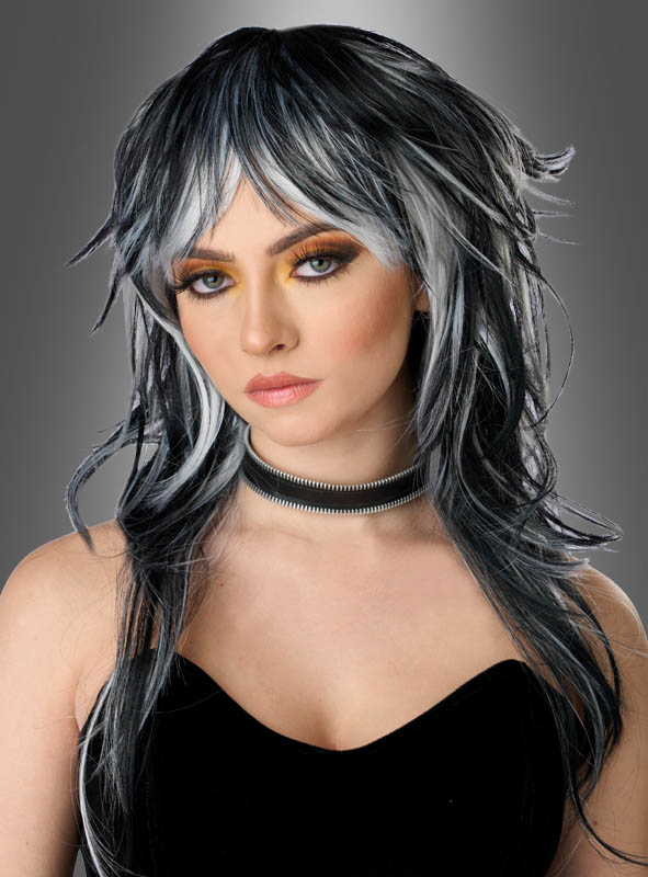 Product image 1 of the product “Black and gray layered gothic wig ”