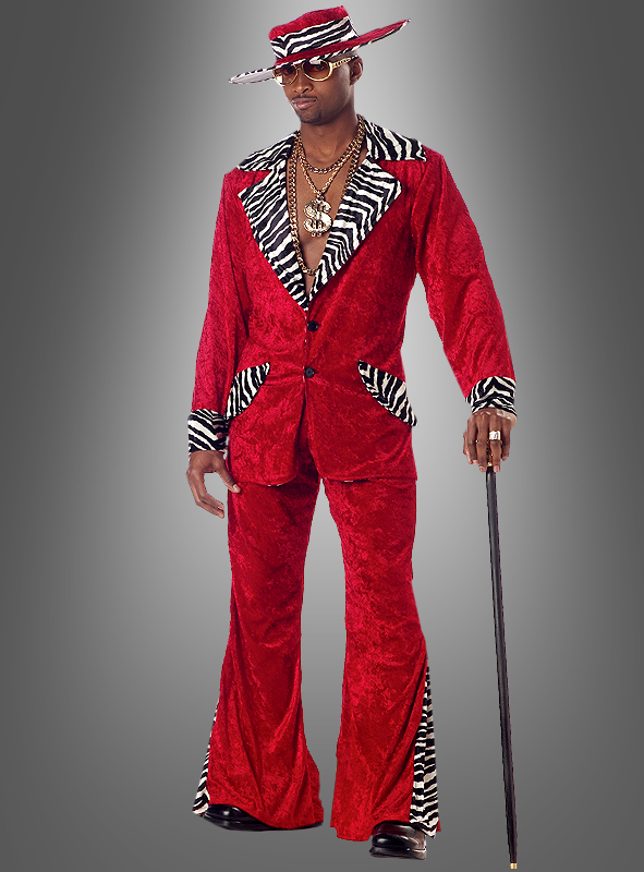 Artikelbild 1 des Artikels “Zuhälter Outfit rot mit Zebramuster “