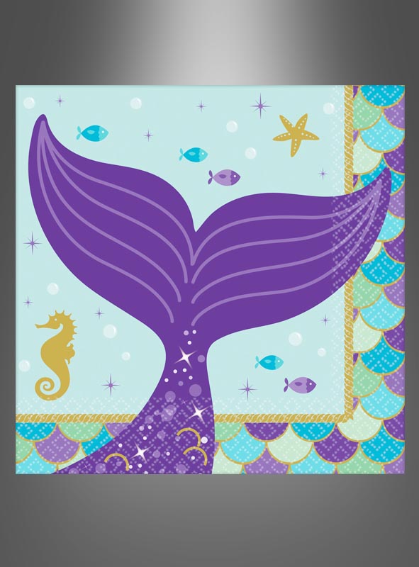 Product image 1 of the product “16 x Mermaid Napkins 25x25cm ”