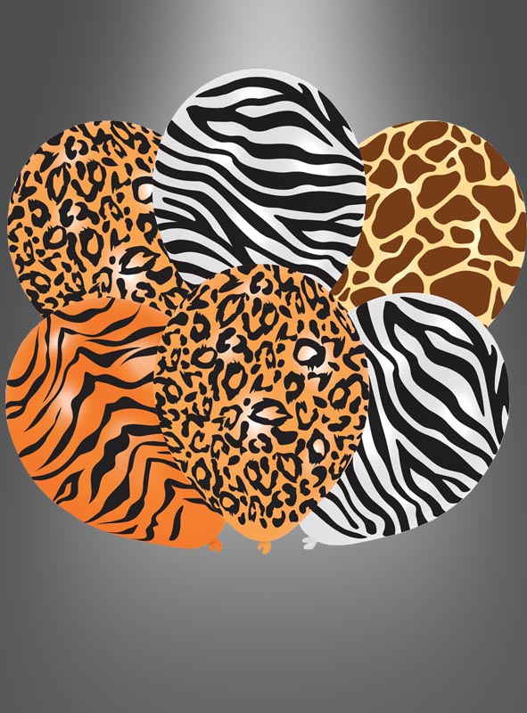 Artikelbild 1 des Artikels “Luftballon 6 x 27cm Tiermuster Safari Partydeko “