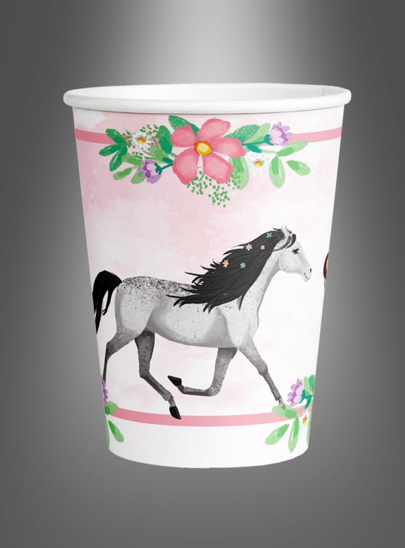 Product image 1 of the product “8 Horse Motif Paper Cups Table Decoration 250 ml ”