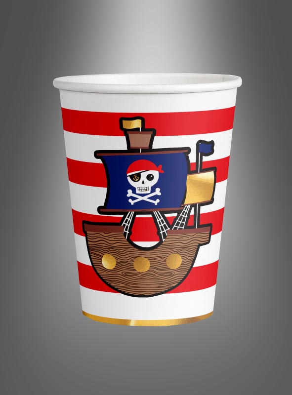 Product image 1 of the product “8 Pirate Party Paper Cups 250 ml ”