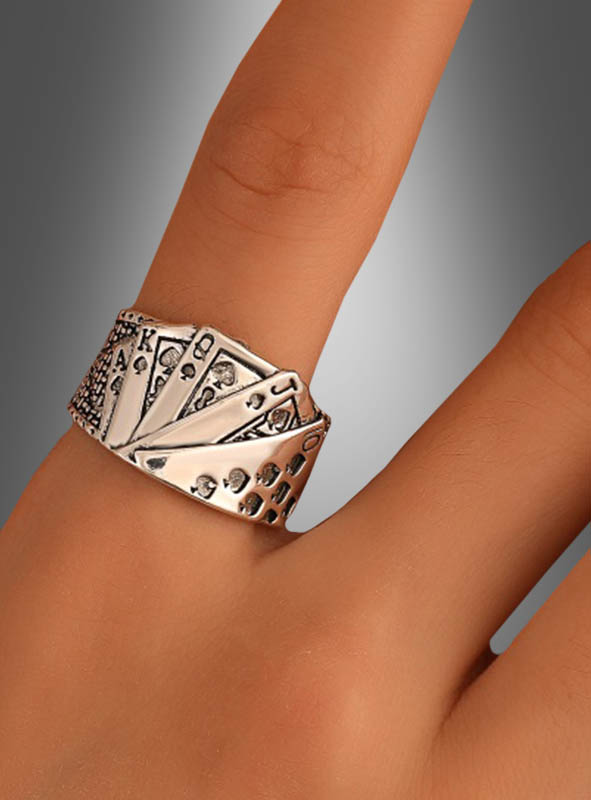 Product image 2 of the product “Royal Flush Playing Cards Ring Casino ”