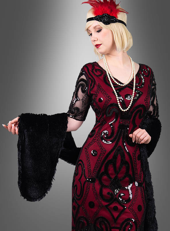 Product image 2 of the product “Long Plush Stole 1920s black or white ”