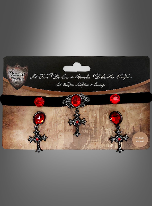 Artikelbild 2 des Artikels “Halloween Schmuck Kreuze mit roten Edelsteinen “