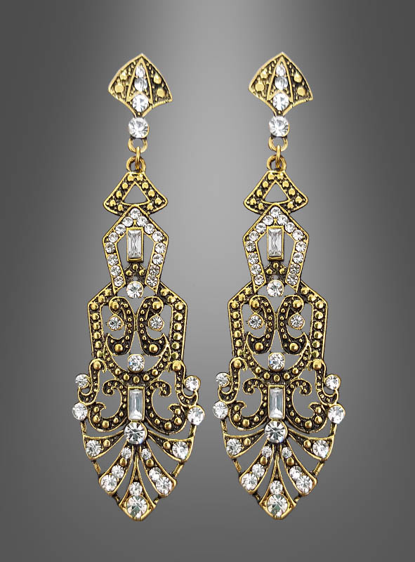 Product image 2 of the product “Golden Earrings with Perls or Rhinestones ”