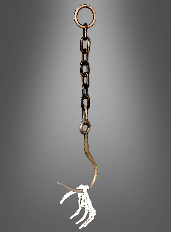 Artikelbild 2 des Artikels “Skeletthand lebensgroß am Haken mit Kette Dekoration “
