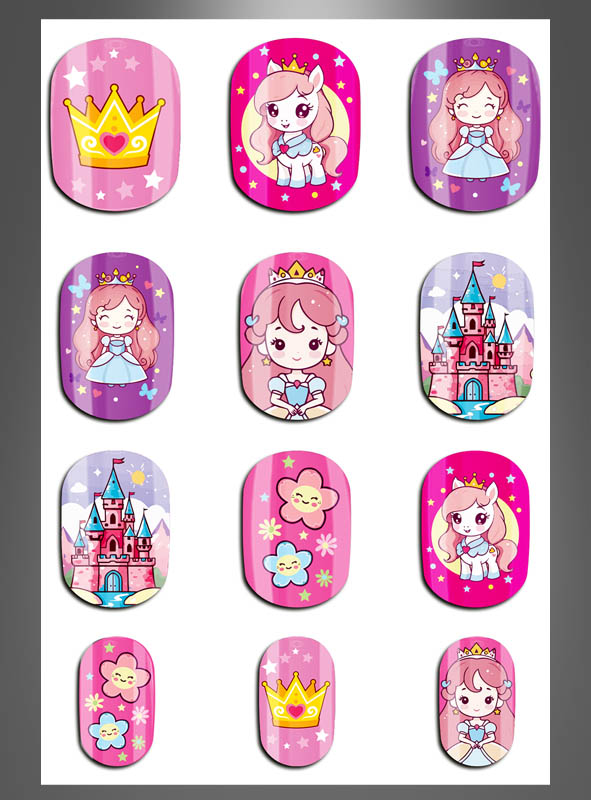 Artikelbild 2 des Artikels “Kleine Prinzessin Kinder Nägel selbstklebend, 12 Stück “