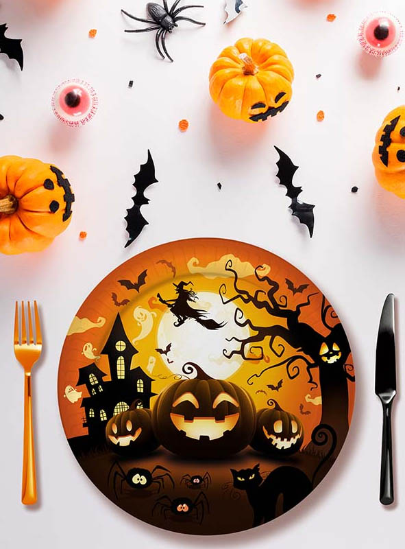 Artikelbild 2 des Artikels “6 x Halloween Pappteller 23cm Kürbisse “