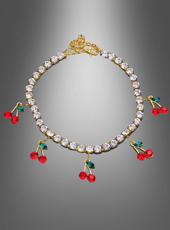 Artikelbild 2 des Artikels “Strass Armband mit Kirschen gold “