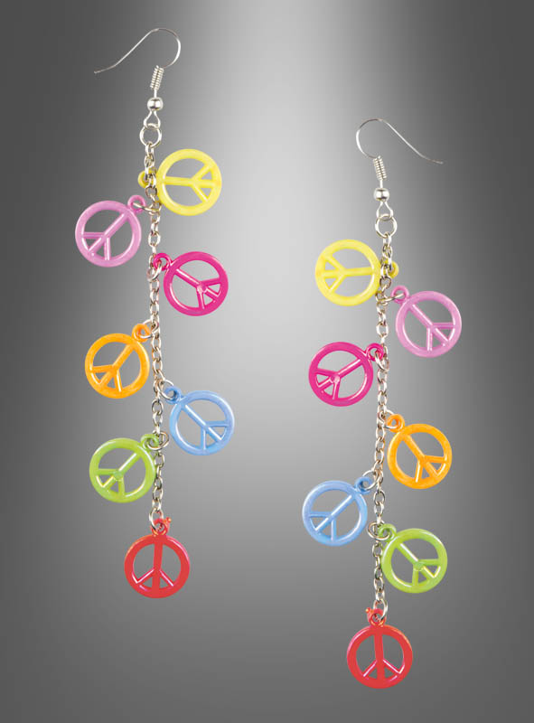 Product image 2 of the product “Hippie Earrings with multicolor Peace Signs ”