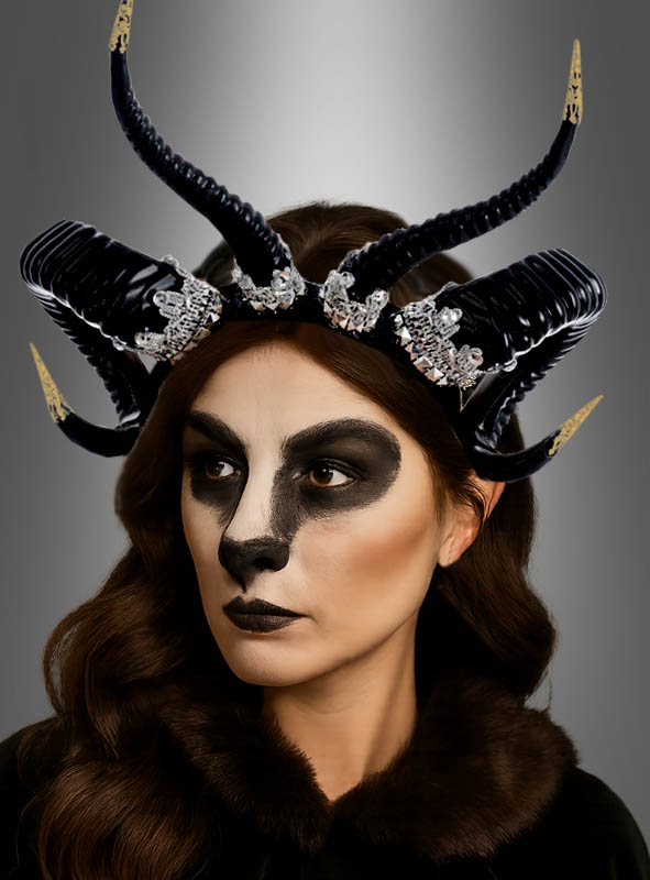 Product image 2 of the product “Decorated twisted Horns black silver ”