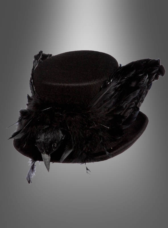 Product image 2 of the product “Black Top Hat with Crow Wings ”