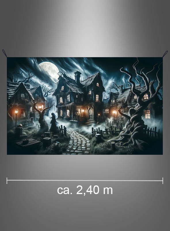 Product image 2 of the product “Creepy Halloween Village 150x240cm Wall Deco ”