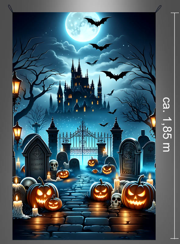 Product image 2 of the product “Halloween Castle and Graveyard 120x185cm Wall Deco ”