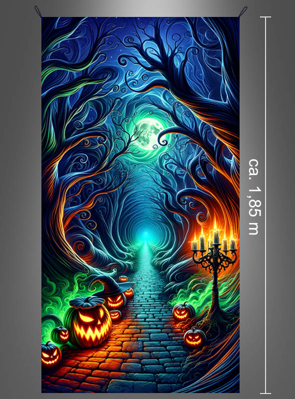 Artikelbild 2 des Artikels “Gruseliger Waldweg UV Wandbild 100x185cm Halloween waschbar “
