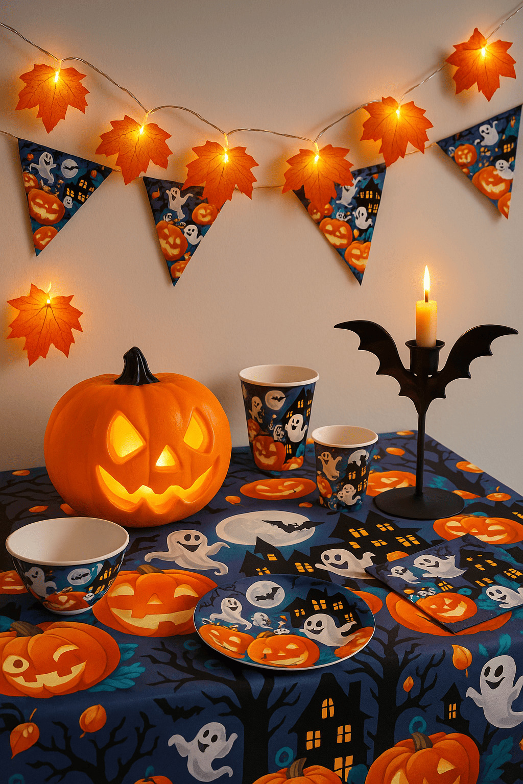 Artikelbild 2 des Artikels “Herbst Deko Blättergirlande mit 20 LEDs 285cm “