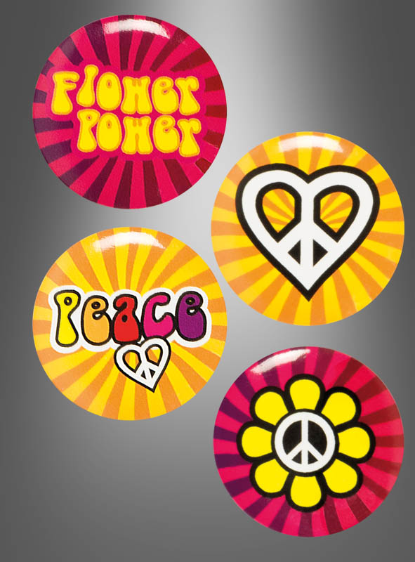Product image 2 of the product “Hippie Pin Badge 4 Pieces ”
