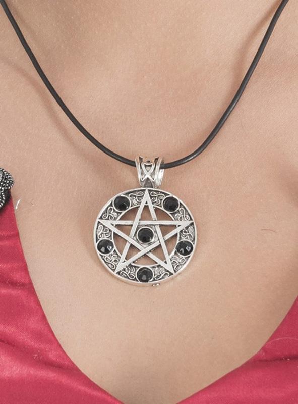 Artikelbild 2 des Artikels “Pentagramm Amulett Kette schwarze Steine “