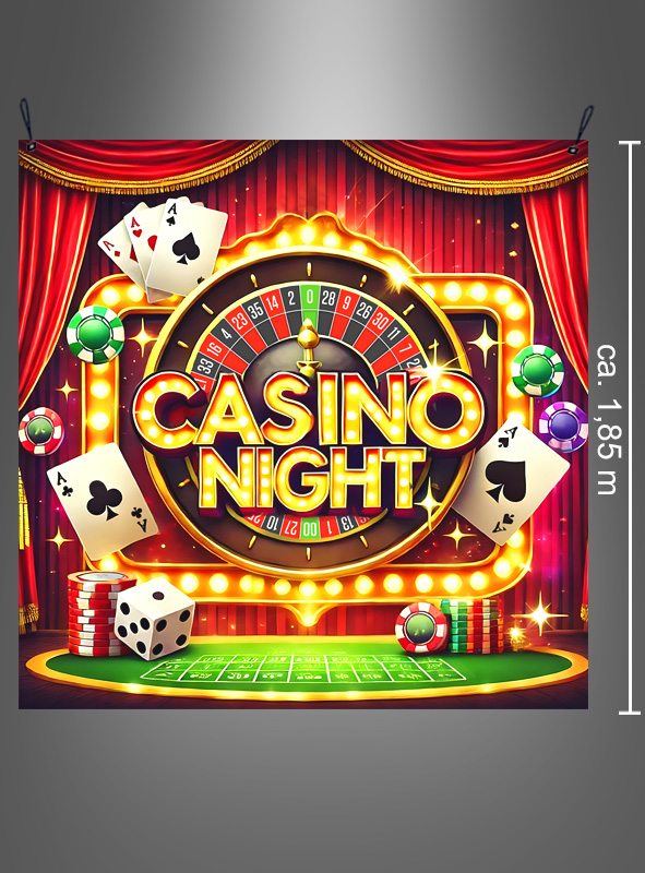 Artikelbild 2 des Artikels “Casino Night Stoffhintergrund 185x190cm Deko waschbar “