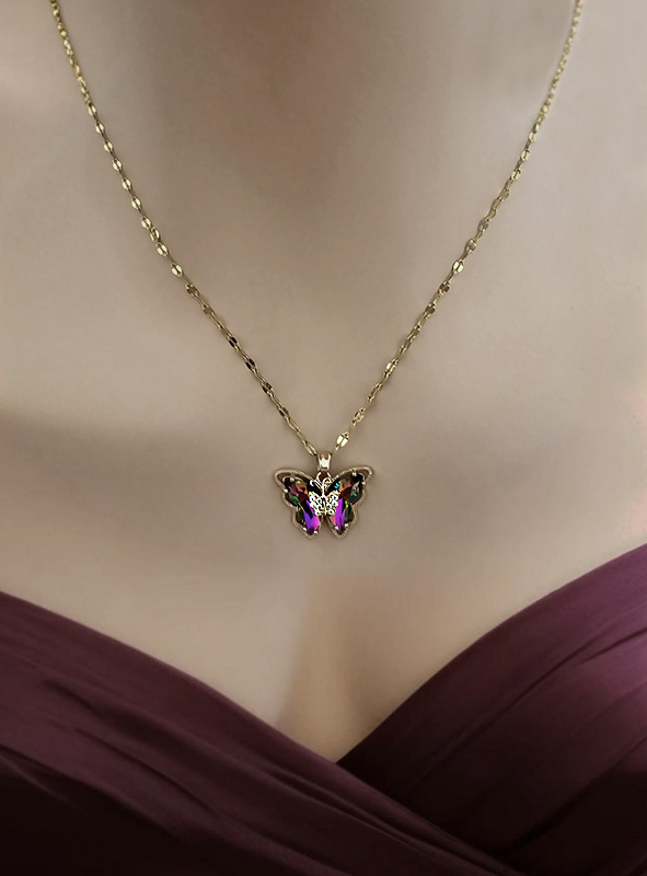 Artikelbild 2 des Artikels “Schmetterling Halskette schillernd “