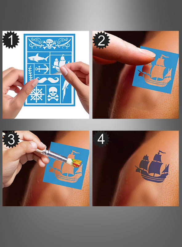 Product image 2 of the product “Pirate Makeup Stencil 14x20 cm ”