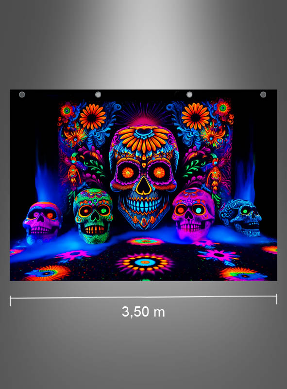 Product image 2 of the product “XXL UV Sugar Skull Fabric Banner 250x350cm ”