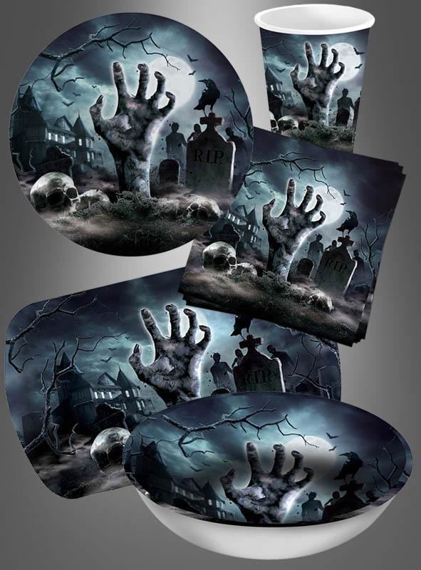 Artikelbild 2 des Artikels “12 x Friedhof Servietten 33x33cm Zombie Hand “