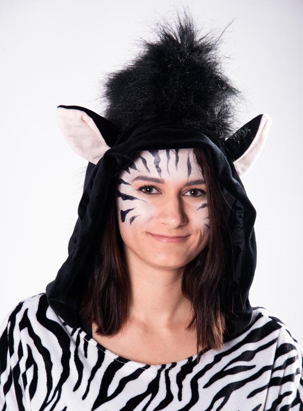 Product image 3 of the product “Plush Zebra Poncho XS-5XL ”