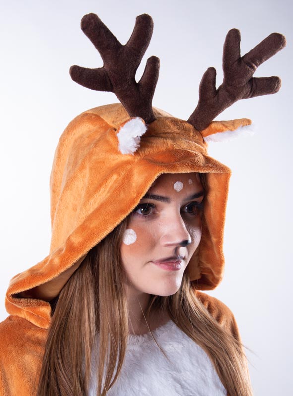 Product image 4 of the product “Plush Deer Poncho Adult XS-5XL ”